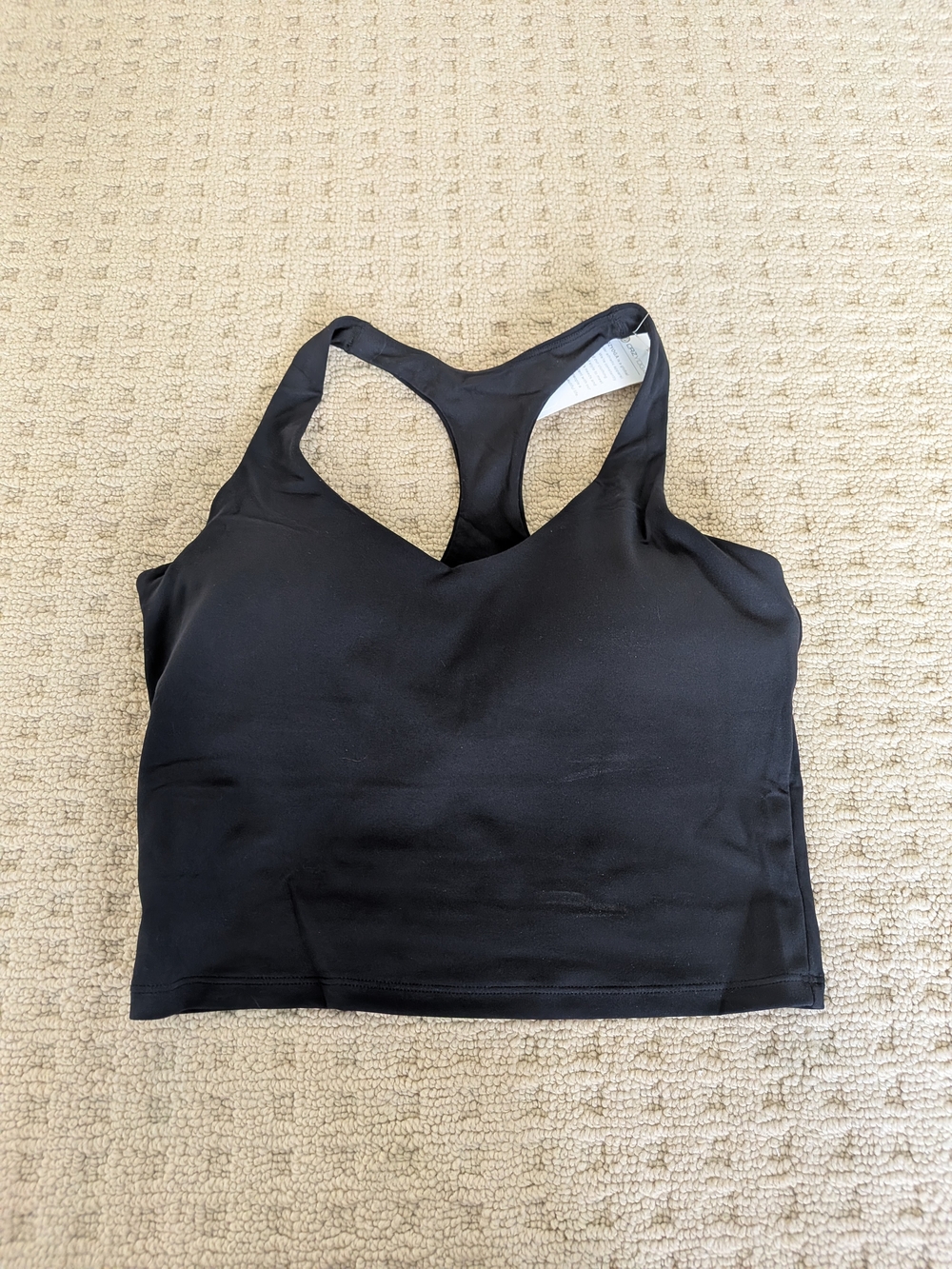 CRZ YOGA Black Racerback Support Crop Bralette